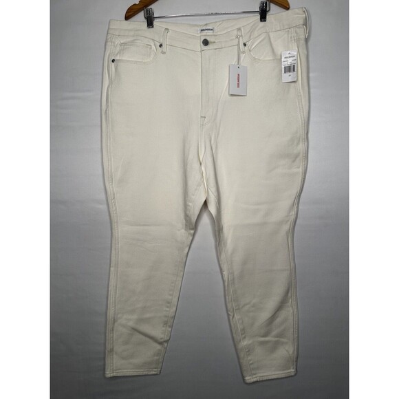 Good American Good‎ Curve Skinny Crop High Rise White Jeans NWT Women’s Size 20 - Picture 1 of 8